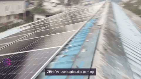 A short rooftop view of the Rumuogba solar installation.